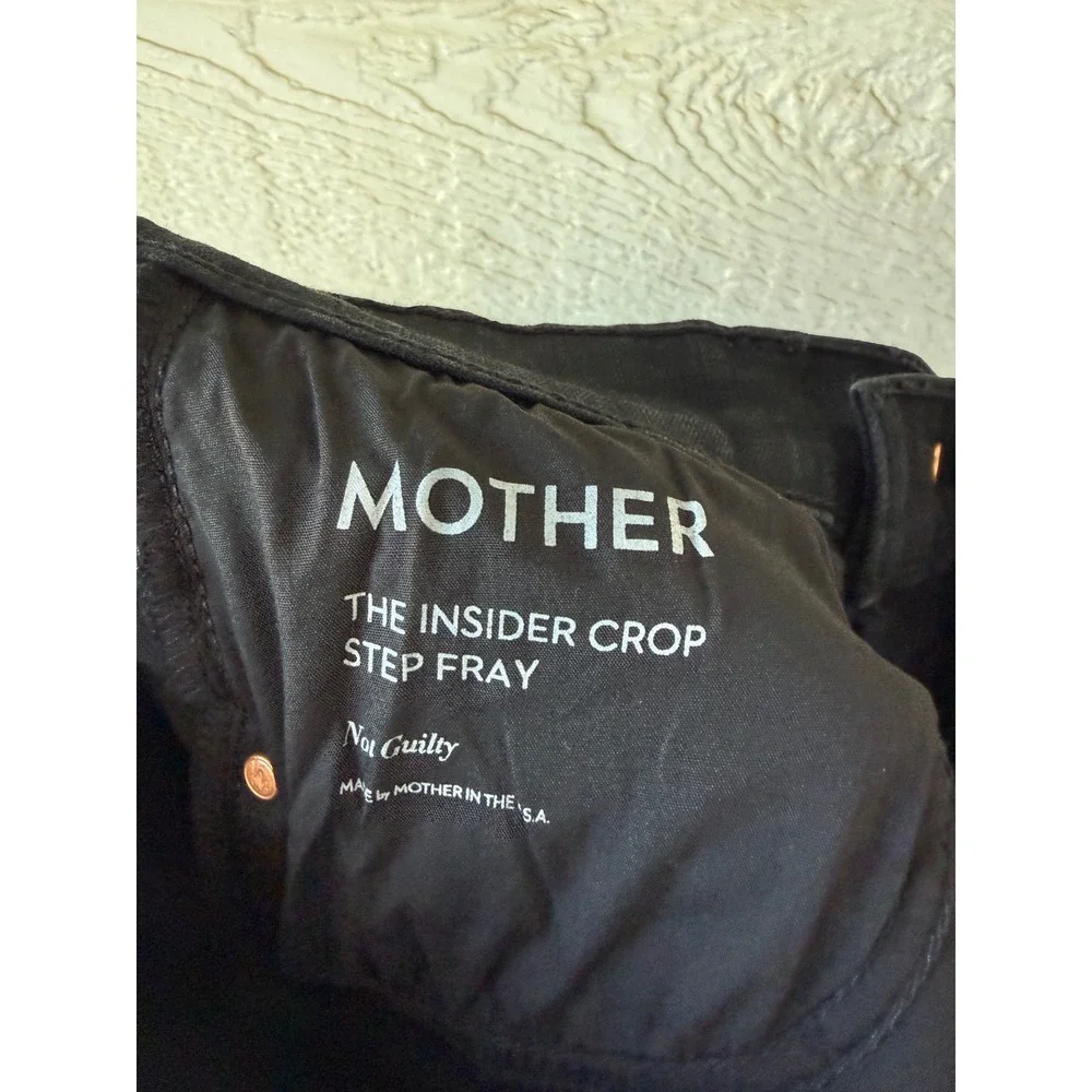 Mother The Insider Crop Step Fray Jeans Not Guilty Black High Rise Size 26